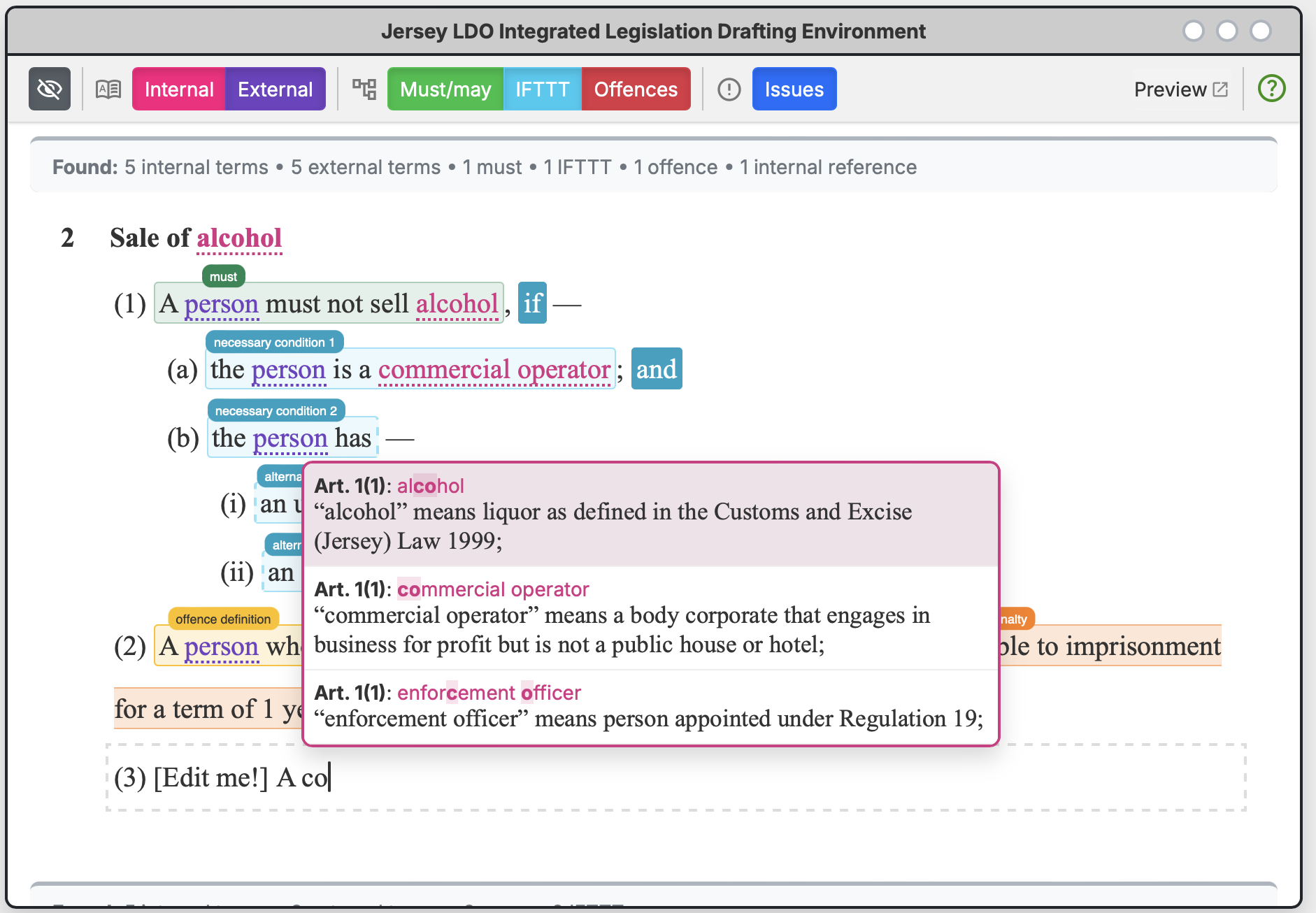 A screenshot of the mock-up of a drafting tool