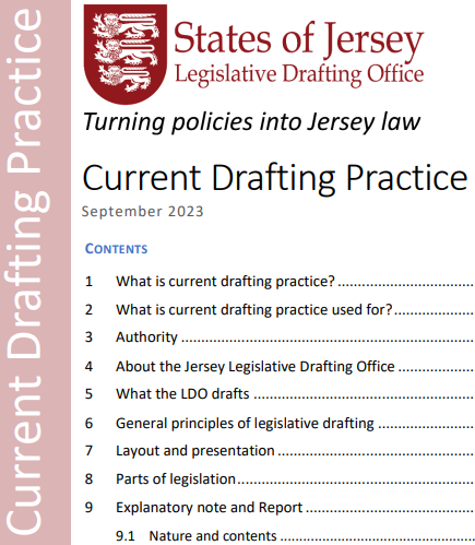 Jersey's Current Drafting Practice manual